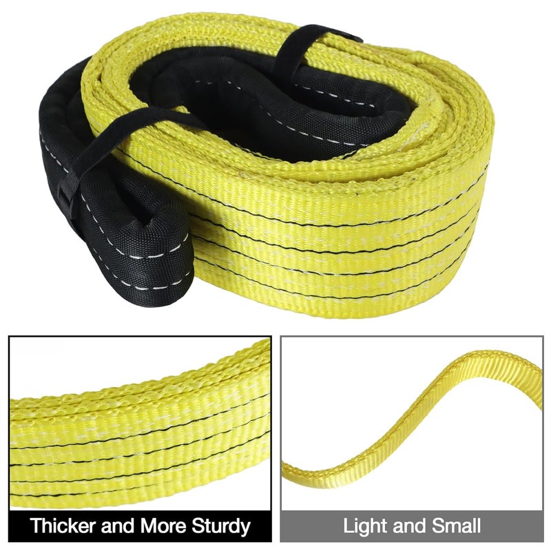 sumpluct 4"x8' 2-Ply Heavy Duty Lifting Sling Straps 11200 lbs Vertical Lifting Straps with Flat Eyes, Recovery lifting Tree Saver Strap for Hoisting, Winch, Truck, Towing Off-road Vehicles Equipment - Image 4